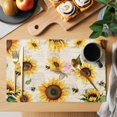 thumbnail image 2 of Summer Sunflowers Placemats Set of 6, Pastoral Rose Floral Farmhouse Vintage Placemats for Dining Table, Place Mats for Kitchen Tabletop, Waterproof Wipeable Dining Table Mats Set, 2 of 9