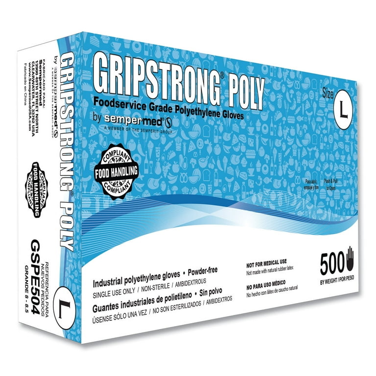 Foodservice Grade Polyethylene Gloves, Clear, Large, Polyethylene, 500/Box, 20 Boxes/Carton Foodservice Grade Polyethylene Gloves, Clear, Large, Polyethylene, 500/Box, 20 Boxes/Carton