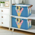 thumbnail image 2 of Yayeee Foldable Storage Basket for Shelves with Handles Waterproof Cloth Bins, Colorful Ice Cream Cat, 2 of 7