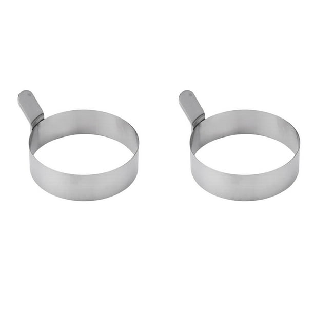 2 moldes de acero inoxidable para huevos fritos, antiadherentes y resistentes al calor (tamaño pequeño).