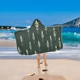 thumbnail image 2 of Yayeee Kids Hooded Towels Toddler Soft Absorbent Beach Bathing Wrap 50" x 23.5", Dark Green Plants, 2 of 5