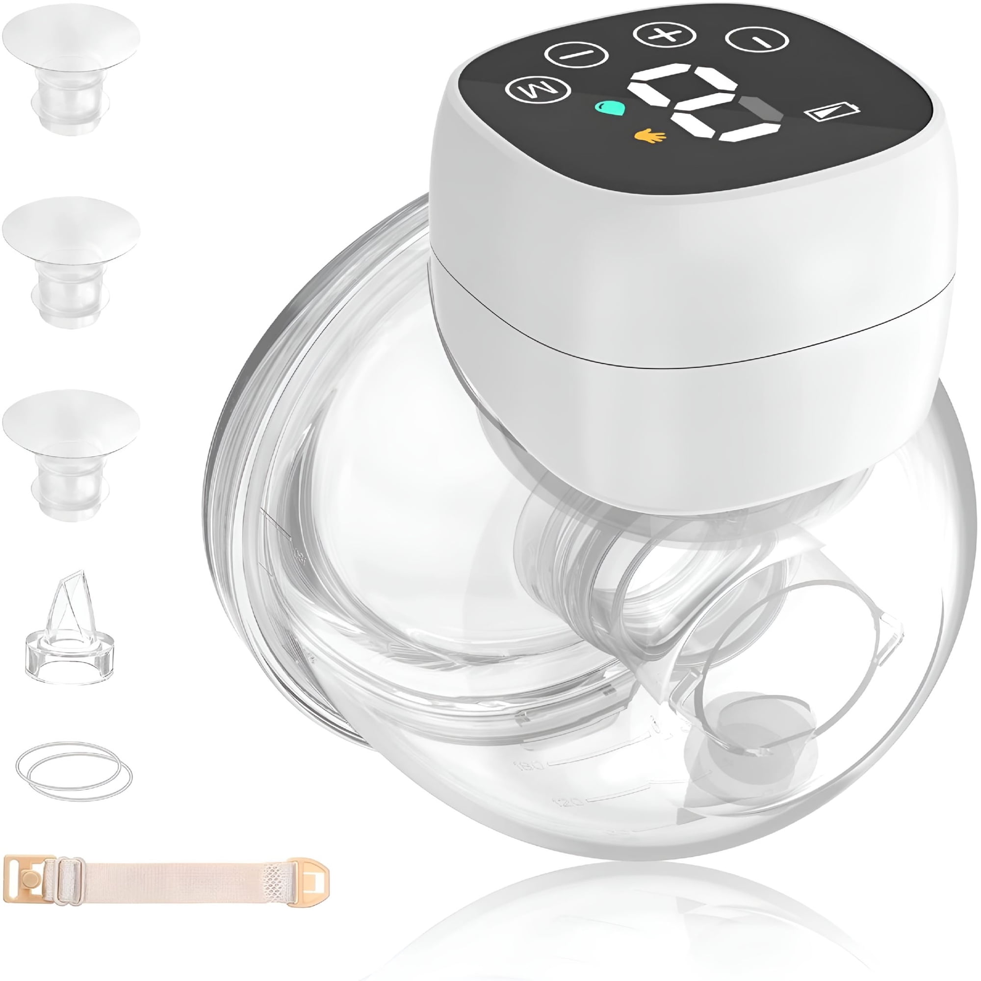 XIRQI Wearable Breast Pump Hands Free Electric Pump with 3 Modes 9 Levels Low Noise Wireless Pumping Bra Compatible 17mm 19mm 21mm 24mm Flanges