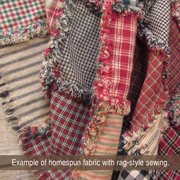 JCS Primitive Black Ticking Stripe Farmhouse Homespun Cotton Fabric Sold by the Yard