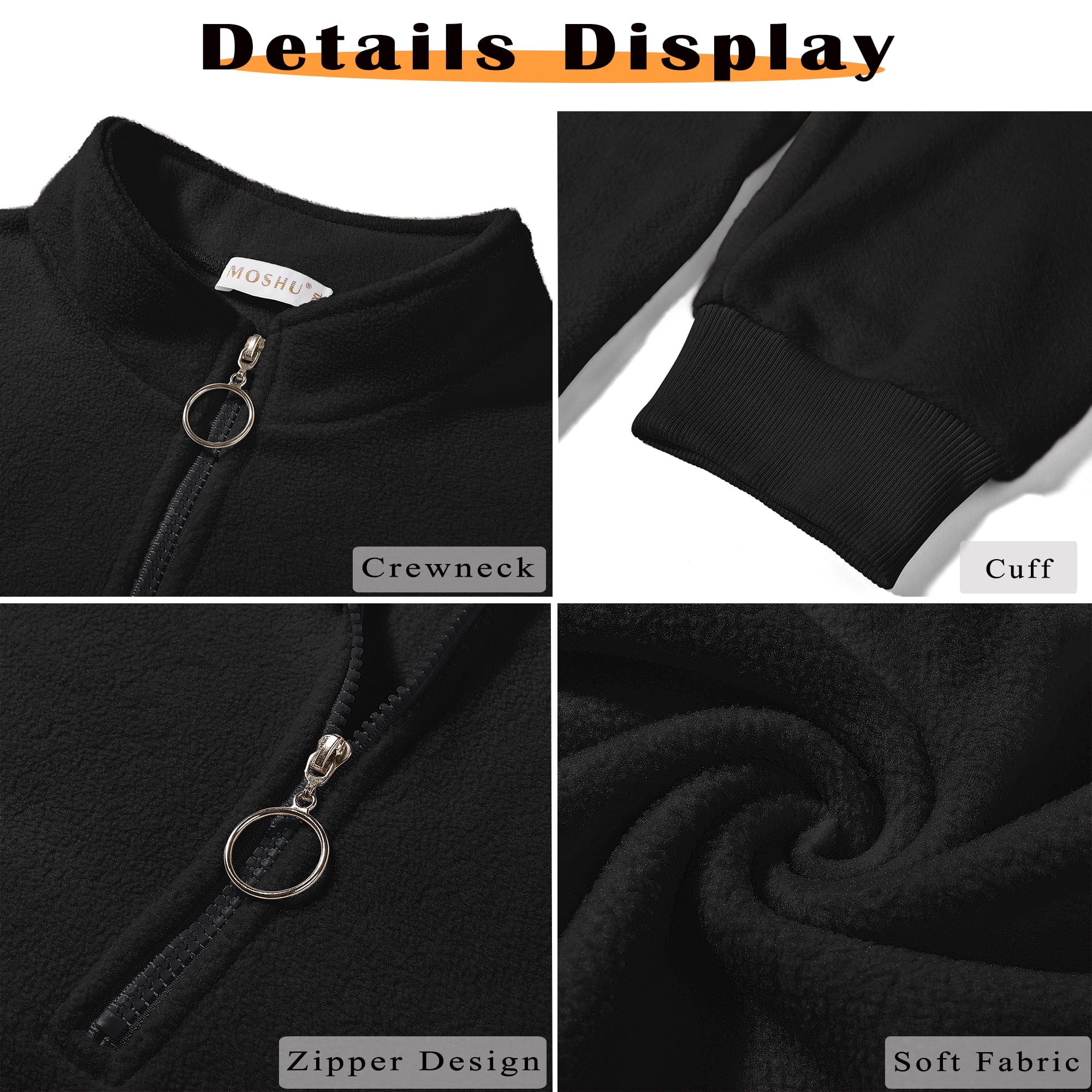 Polar Fleece Sweatshirts for Women Quarter Zip Long Sleeve Tops Pullover Womens Sweatshirts