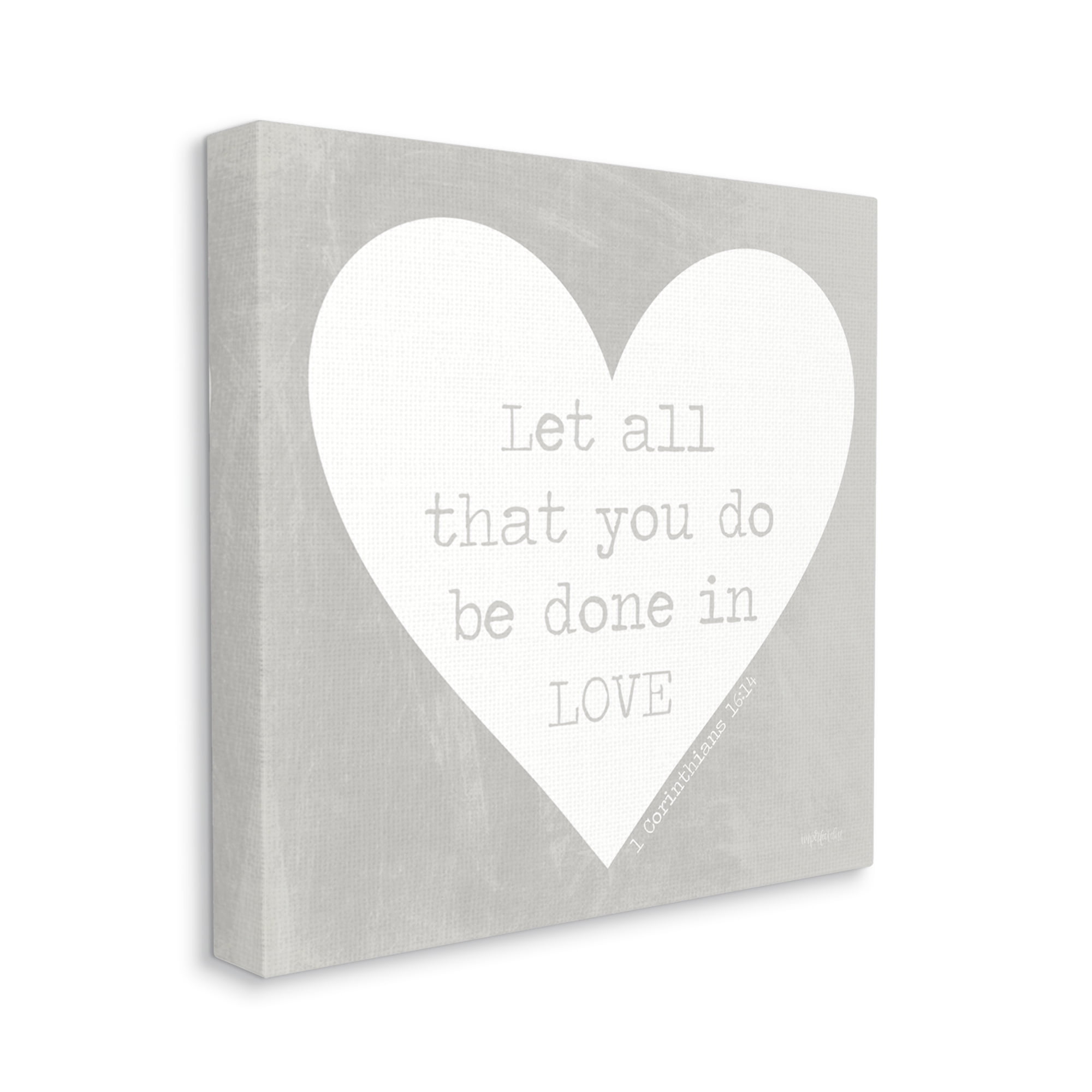 Stupell Industries Uplifting Religious Quote Bible Verse Heart Shape Graphic Art Gallery Wrapped Canvas Print Wall Art, Design by Imperfect Dust