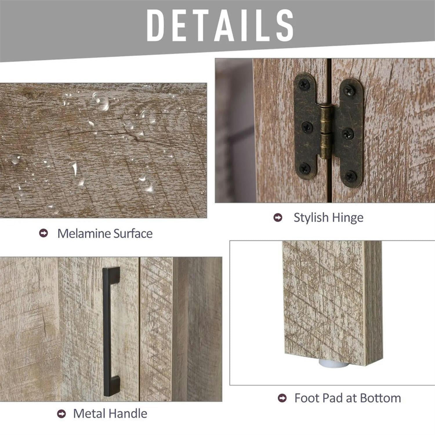 Demi Bonn 35" Bathroom Floor Cabinet, Freestanding Bathroom Storage Cabinet with Adjustable Shelf and Drawer, for Living room, Entryway, Kitchen, Brown