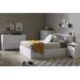 thumbnail image 3 of South Shore Reevo Full Mates Bed with Bookcase Headboard Set, in Pure White, 3 of 13