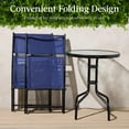 thumbnail image 5 of Best Choice Products 3-Piece Patio Bistro Dining Furniture Set w/ Glass Tabletop, Folding Chairs - Navy, 5 of 10