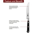thumbnail image 4 of Cooks Standard Classic Cutlery Steak Knives Set, High Carbon Stainless Steel, Ergonomic Handle, 6-Piece, Black, 4 of 8