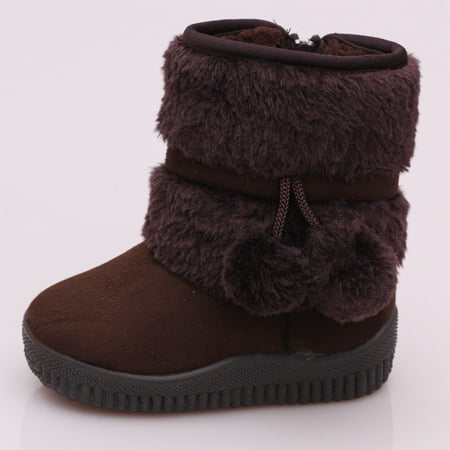 

Toyella Children s Shoes Winter Classic Cotton Shoes Soft Bottom Non-slip Warm Snow Boots Coffee 23 Yards
