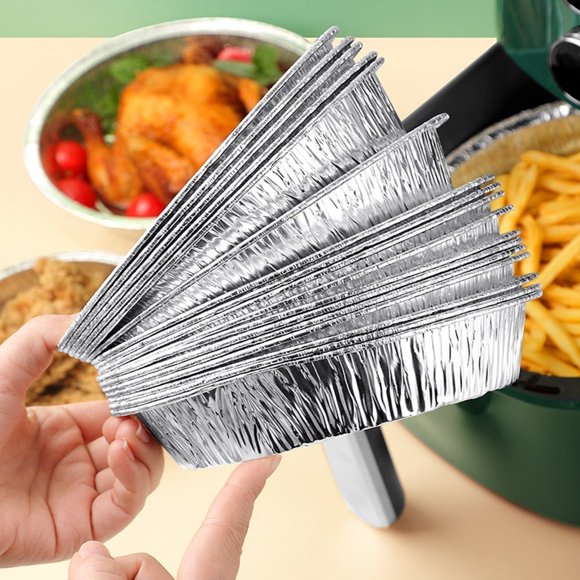 YOPTOP 9 inch Pie Pans (50 pack) by - Disposable Aluminum Foil Pie Tins Heavy-duty Baking Tin Plates Size Silver,9"