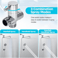 thumbnail image 4 of 10 inch Shower Head Combo, 304 Stainless Steel High Pressure Rain with 5 Settings, with 59" Hose, 4 of 10