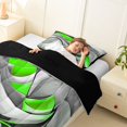 thumbnail image 3 of Homewish Green Swirl Geometric Twin Comforter Sets,Modern Abstract Bedding Set,Black Reversible,2-Piece,1 Comforter and 1 Pillowcase, 3 of 7