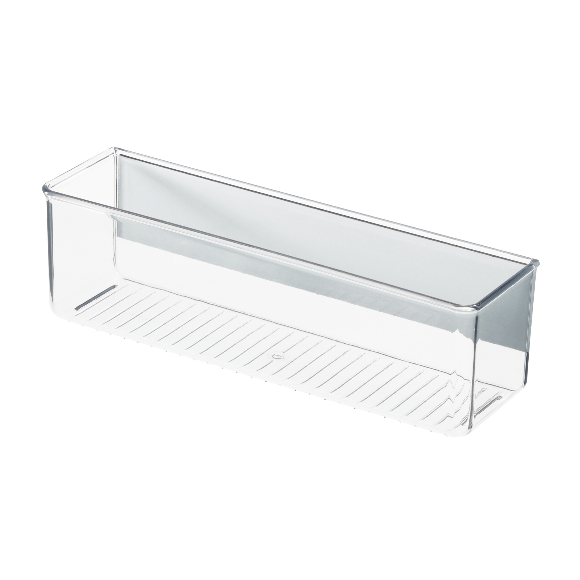 iDesign Recycled Plastic Medium Magnetic Hanging Laundry Room Organization Bin, 12” x 7” x 4”, Clear Bin