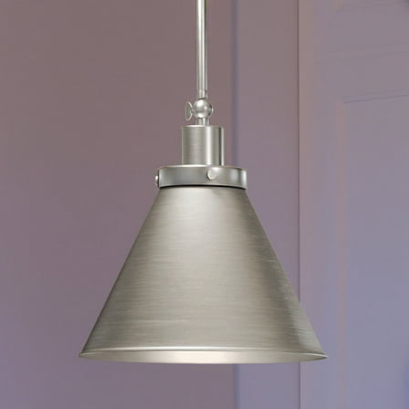 Luxury Traditional Pendant, 12.75H x 12.25W, with Modern Farmhouse Style, Brushed Nickel, UHP4003 by Urban Ambiance