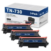 TN730 Toner Cartridge 3 Pack Black Replacement for Brother TN-730 MFC-L2750DW Printer