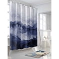 thumbnail image 3 of Fsddascl Navy Blue Ombre Mountain Shower Curtain Set - Extra Long 72" x 96" Bathtub Curtain with 12 Hooks, Nature Abstract Art Marble Waterproof Fabric Stall Shower Curtains for Bathroom/Bathtub, 3 of 6