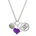 thumbnail image 1 of Delight Jewelry Silvertone Volleyball or Water Polo Ball - Purple Heart Nurse Strong Zoe Necklace, 1 of 4