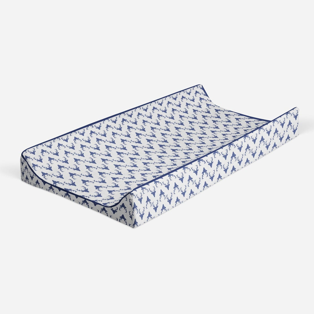 Bacati - Bucks Navy Quilted Muslin Changing Pad Cover