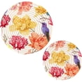 thumbnail image 7 of SKYSONIC Spring Hummingbird Flowers Pot Holders Trivets, 2 Pcs Heat Resistant Trivets,Flowers Cotton Thread Weave Mats for Hot Pads Pans Pot Bowl Teapot for Kitchen Decor, 7 of 7