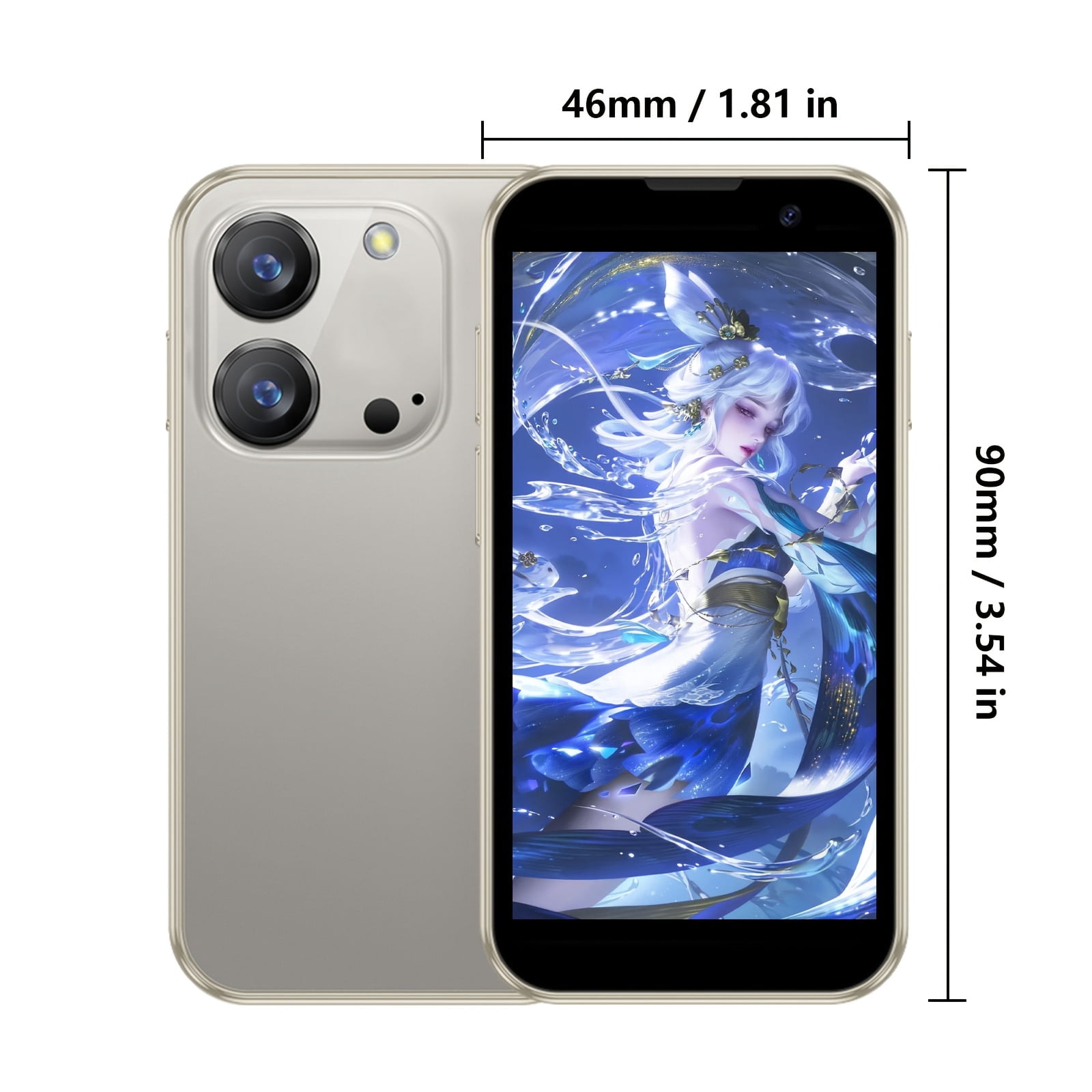 Unlocked 3.0" HD Mini Smartphone Android Dual SIM Quad-Core 2+16GB Black with Case Cable
