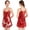 Red, variant on LYMAYTER Women's Satin Nightgowns Adjustable Spaghetti Strap Negligees V Neck Slip Dress Lingerie S-2XL