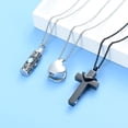 thumbnail image 5 of 3 Pack Urn Necklace for Ashes Hear / Cylinder / Cross Urn Necklace for Human / Pet Cremation Jewelry for Ashes Memorial Keepsake Birthstone Pendant, 5 of 7