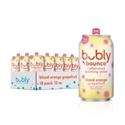 bubly Bounce Caffeinated Blood Orange Grapefruit Sparkling Water, 12 fl oz, 18 Pack Cans