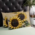 thumbnail image 4 of Sunflower Throw Pillow Cover 12 x 20 Inch Decorative Pillow Cover Vintage Bee Summer Botanical Rustic Lumbar Pillowcase Seasonal Rectangle Cushion Case for Couch Sofa Bed Living Room, 4 of 7