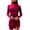 Wine, variant on Honeeladyy Sales Women Turtleneck Mini Dress Long Sleeve Ruched Dresses Solid Color Shirring Sheath Dress Clubwear