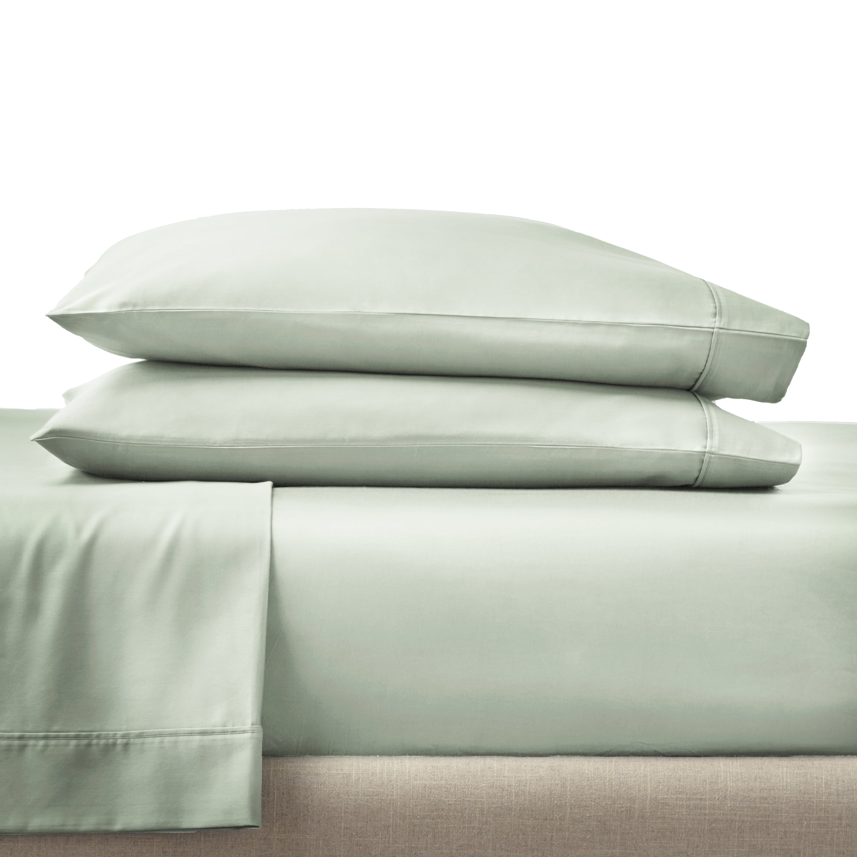 Better Homes & Gardens 300 Thread Count Cotton Sateen Bed Sheet Set, Soft Sea, 4-Piece California King Bedding Sheet Set