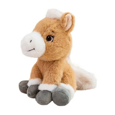 Diceymbol 2-Color Sitting Pony Plush Slow Rebound Squeeze Soft Resilient Stress Relief & Calming Comfort Cute Animal Design for Office & Home Daily Relaxation and Desk Decor