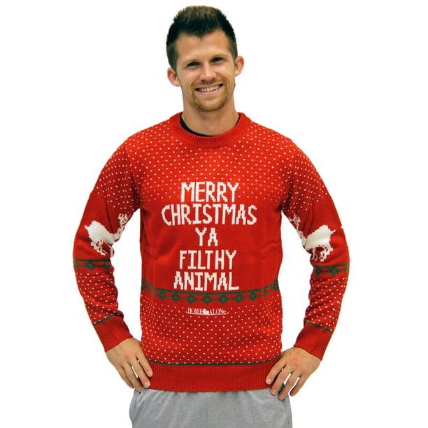 Merry christmas ya filthy animal sweater maroon Costume Agent - Ugly Christmas Sweater Home Alone Merry Christmas Ya Filthy Animal - Walmart.com