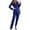 Blue, variant on AOOCHASLIY Women Suits Women Sleeveless Tops Lapel Long Sleeve Outwear Long Pants Three Piece Set Casual Suit