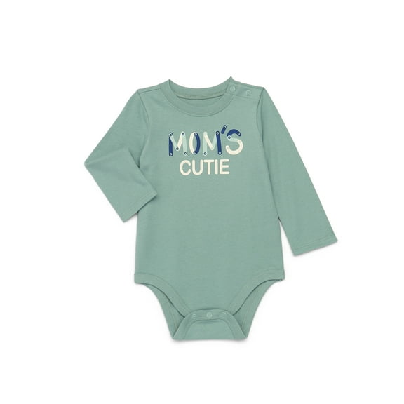 Garanimals Baby Boy Graphic Bodysuit with Long Sleeves, Sizes 0M-24M