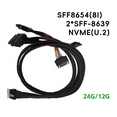 thumbnail image 2 of Hard Drive Cable SFF8654(8I) Slim SAS to 2SFF8639 NVMe U.2 Hard Drive Cable Multi-Functional Hard Drive Accessories, 2 of 7