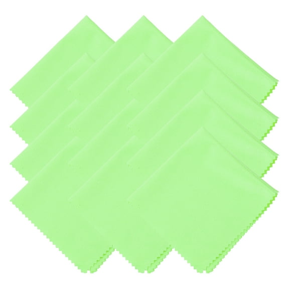 Uxcell 12 Pcs Microfiber Cleaning Cloth for Glasses, 12 x 12 Inch Eyeglass Cleaning Cloth for Electronics Lenses, Green