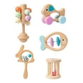 thumbnail image 2 of 5Pcs Wooden Hand Rattles Bell Educational Toy Rattles for Living Room Girls Boys, 2 of 7