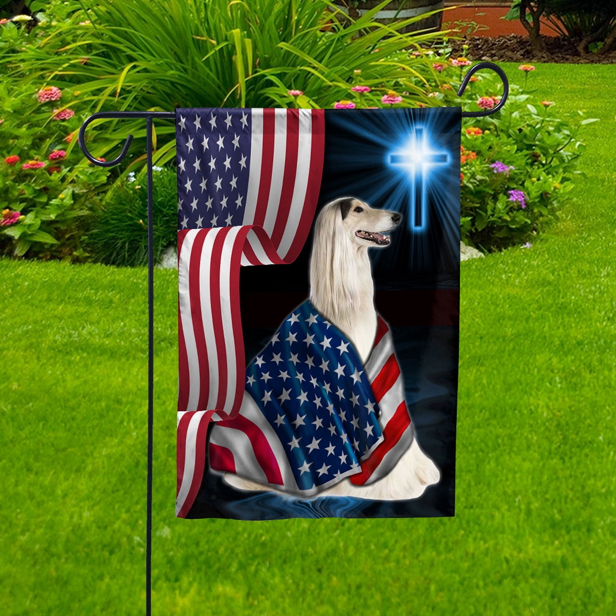 American Flag Boxer Dog Wearing Flag American Patriot Patriotic 4th of july House Flag, Double-Sided Decorative Outdoor Flag, Patriotic Polyester Yard Flag 29.5 x 39.5 in