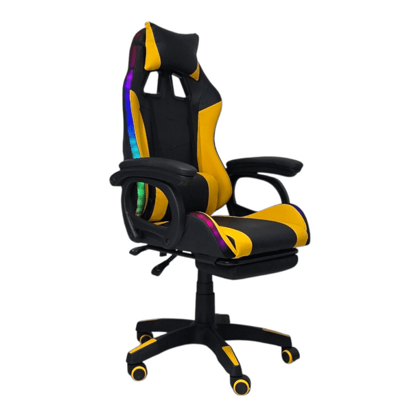 Silla Gamer Led RGB Ergonomica con Masajeador, descansa pies