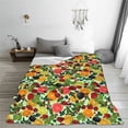 thumbnail image 4 of JUNZAN Berries And Citrus Print Flannel Fleece Blanket Throw Blanket for Bed,Sofa,Couch,Travel,Camping(60"x50" ), 4 of 5