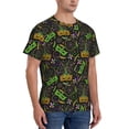 thumbnail image 4 of Yiaed Carnival Mardi Gras3 Print Mens Short Sleeve Tight Fit T-Shirt, Crewneck Casual Tee-X-Large, 4 of 5