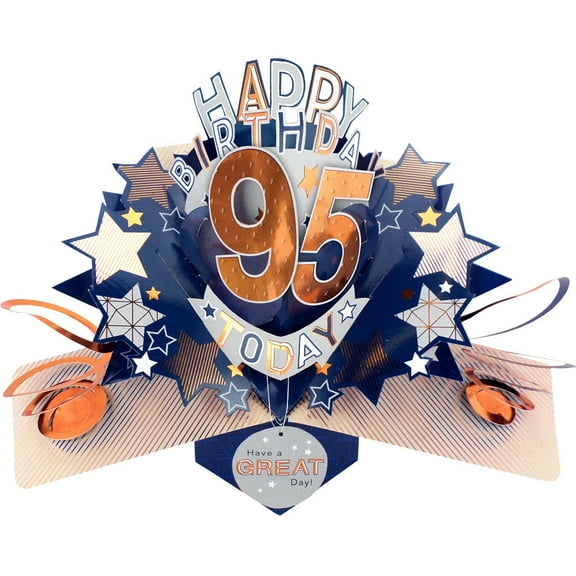Happy 95th Birthday 95 Today Pop-Up Greeting Card Love Kate's Pop Up Cards Him