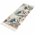 thumbnail image 4 of Teal Tulip Kitchen Runner Rug 2'x4', Vintage Spring Floral Summer Botanical Brown Washable Rug with Tassels, Non Slip Woven Cotton Bathroom Rugs Hallway Carpet for Foyer Bedroom Entry Back Door Decor, 4 of 9