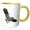 Yellow/White, variant on 3drose, Scops Owl Gliding, 15oz Two-tone Blue Mug
