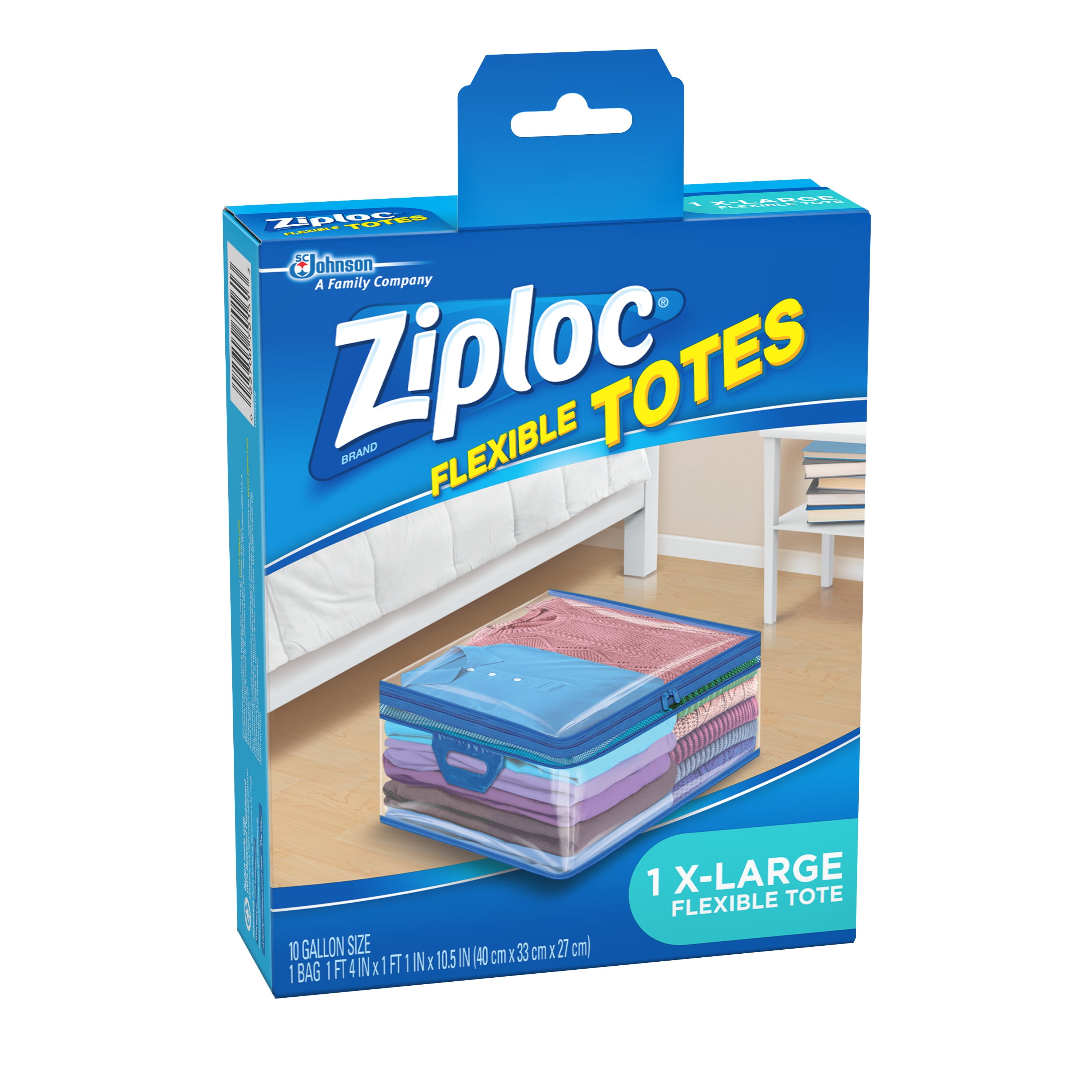Ziploc 70161 Flexible Tote 10 gal Capacity Plastic Clear 16 in L 13 in W