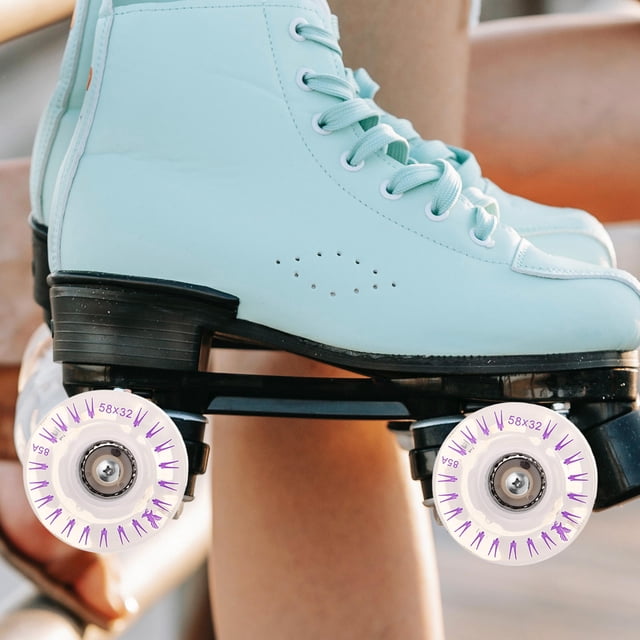 ELAYARD 2Pcs Transparent Light Up Roller Skate Wheels Quad Style for Enhanced Balance and Stability
