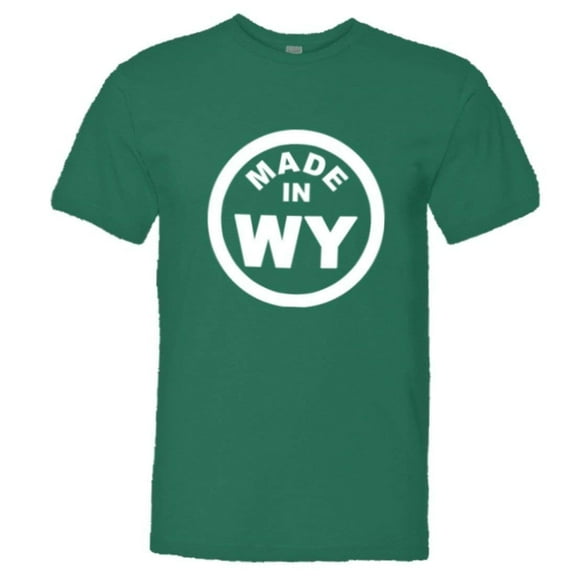 PleaseMeTees™ Mens From Born Made In Wyoming WY Logo Label HQ Tee