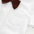 thumbnail image 6 of Huowey Baby Boy Gentleman White Shirt Bowtie Tuxedo Onesie Jumpsuit Overall Romper For 3Months To 18Months Soft Dailywear, 12-18 Months, 6 of 9