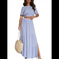 thumbnail image 1 of Falda Larga de Verano 2025 para Mujer, , con Abertura, Elástica, Cintura Alta, Corte A, para Playa Azul L, 1 of 7